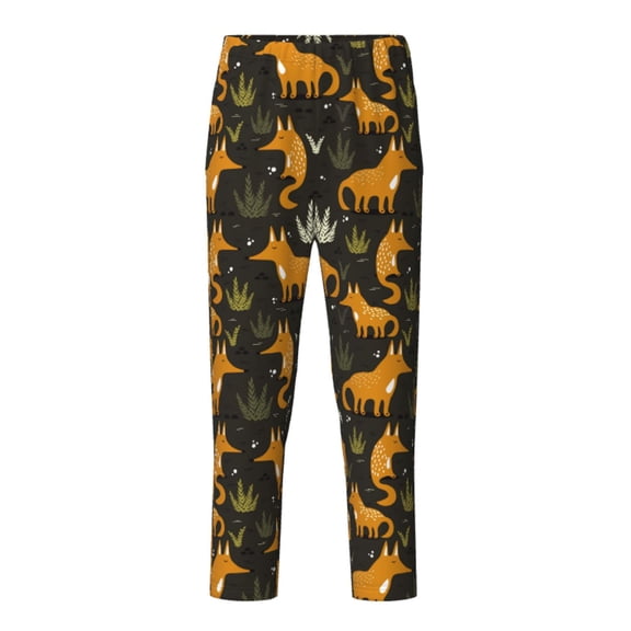 Xecao Funny Fox by the Field Print Teenagers' Pajama Pants Long Sleep Pants Soft Elastic Waist Pajama Bottoms Elastic waist with 2 Pockets 5-16 Years-Small