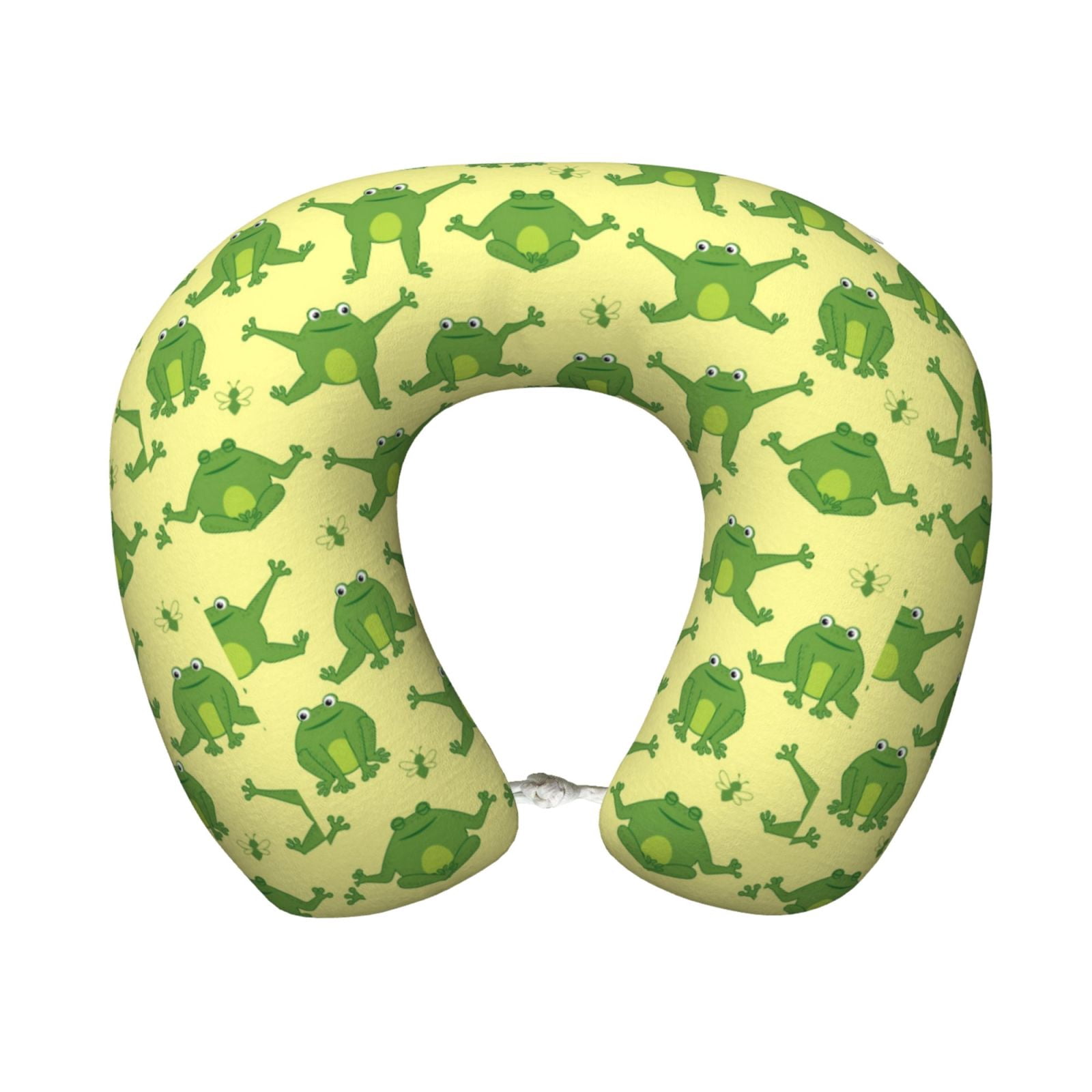 Xecao Funny Frogs Print Memory Foam Cervical Neck Pillow Versatile U-Shaped Pillows for Home,Office,Camping,Travelling,Soft Washable Cover
