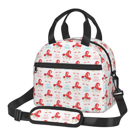 Xecao Funny Gnomes Print Insulated Lunch Box, Lunch Cags Lunch Bag Featuring An Adjustable Shoulder Strap