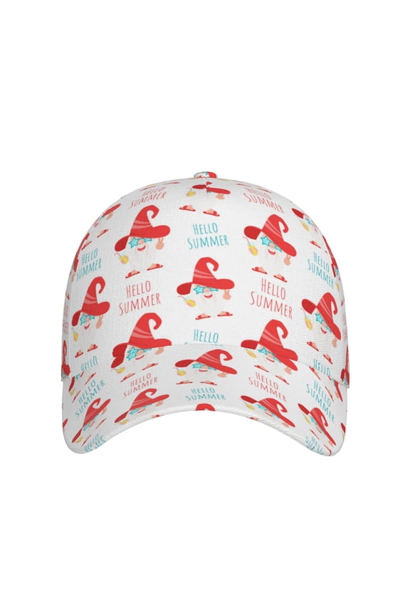 Funny Gnomes for Baseball Cap: Unisex, crafted from classic polyester twill fabric, featuring a soft unconstructed design