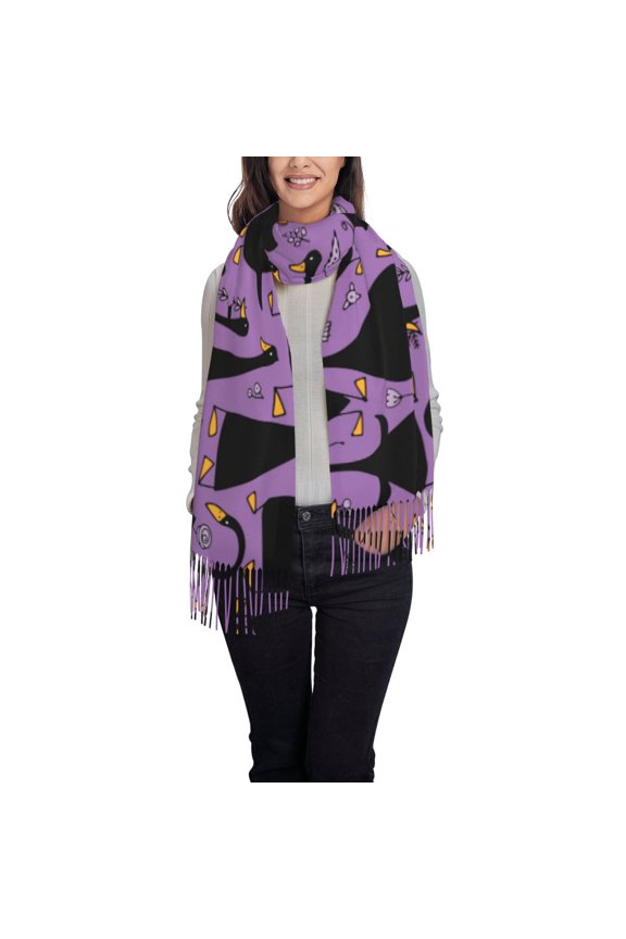 Funny Goose Pattern Womens Winter Scarf Fall Scarf Oversized Large Scarf for Women Warm Shawl Wrap