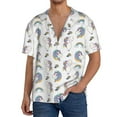 thumbnail image 1 of Xecao Funny Kawaii Unicorns Dancing Men's Casual Short-sleeved Shirt, a button-up collared shirt with a pocket-XX-Large, 1 of 5