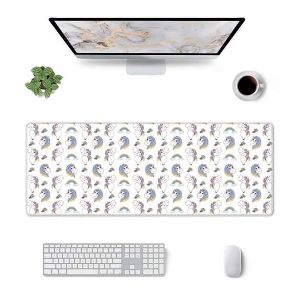 Xecao Funny Kawaii Unicorns Dancing for Mouse Pad - Waterproof Extended Contour Mouse Mat, Large Gaming Mousepad Laptop Keyboard Mat with Non-Slip Rubber Base