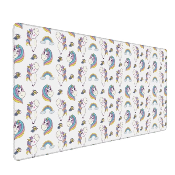 Xecao Funny Kawaii Unicorns Dancing Print Large Mouse Pad, 16x35.5in Mousepad, Professional Non-Slip Rubber Base Big Mouse Pad, Mouse Pad for Gaming & Office Full Desk Mouse Pad