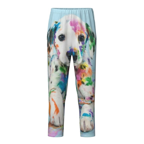 Xecao A Funny Little Dalmatian Puppy Print Teenagers' Pajama Pants Long Sleep Pants Soft Elastic Waist Pajama Bottoms Elastic waist with 2 Pockets 5-16 Years-XS(5-6)