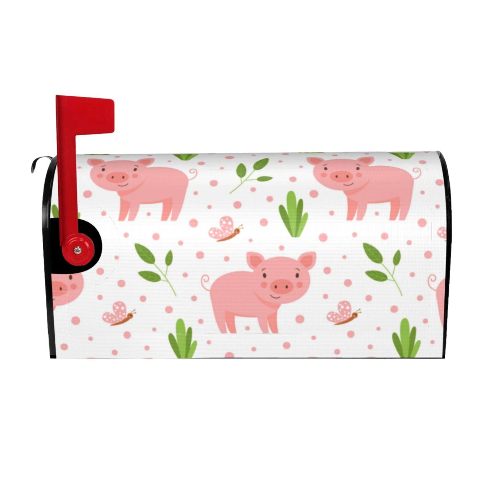 Xecao Funny Little Pigs for Mailbox Cover with Magnetic Strips, Waterproof and Sunscreen, Adds a Decorative Touch to Your Garden Yard.
