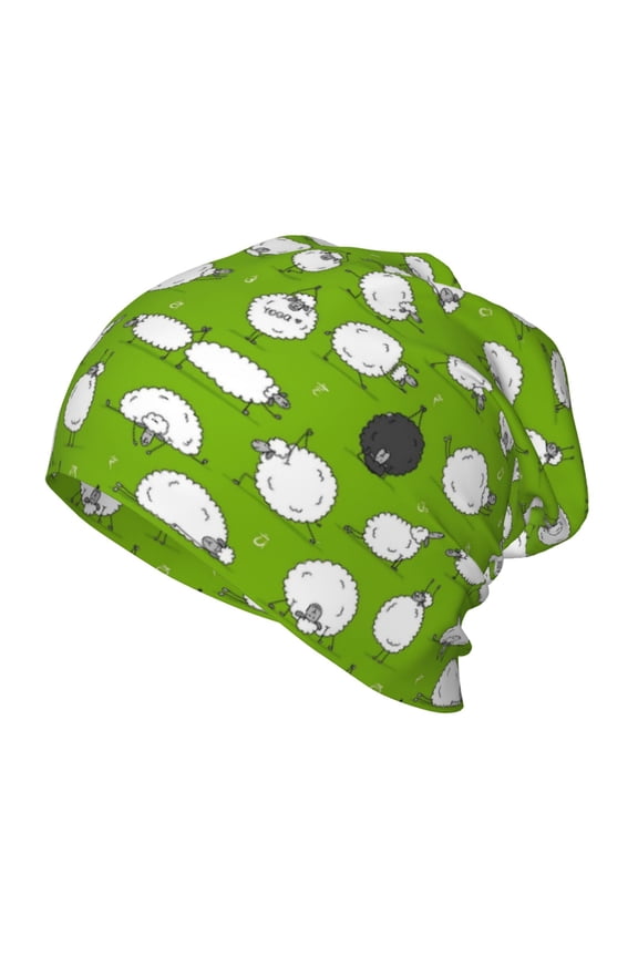 Funny Sheep Doing Yoga Print Beanie Hat Toddler Girls Boys, Baby Hats Winter Warm Knitted Thermal, Kids Winter Caps