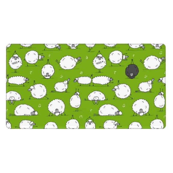 Xecao Funny Sheep Doing Yoga for Waterproof Mouse Pad - Extended Contour Mouse Mat, Large Gaming Mousepad Laptop Keyboard Mat with Non-Slip Rubber Base