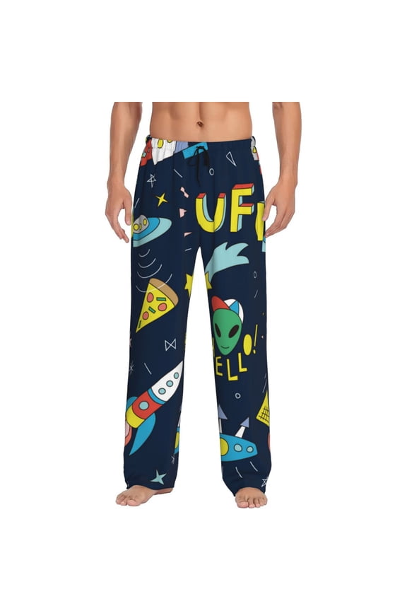 Funny Spaceships Men's Straight Lounge Pajama Pants: The Ultimate in Comfortable Sleepwear
