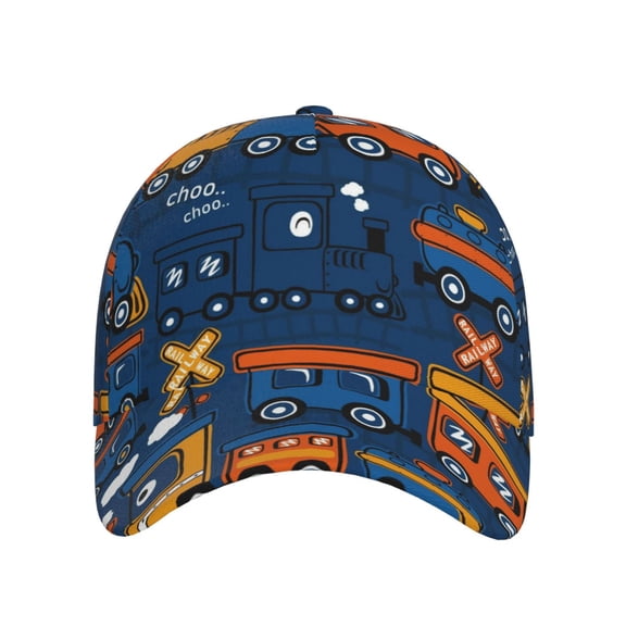 Xecao Funny Steam Train for Baseball Cap: Unisex, crafted from classic polyester twill fabric, featuring a soft unconstructed design