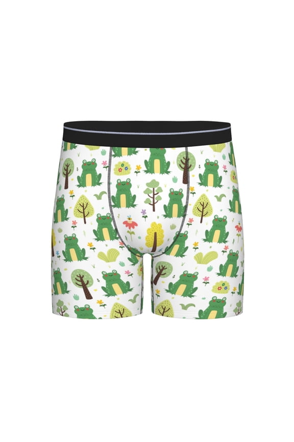 Funny Toad Print Boxer Briefs for Men's Stretch Moisture-Wicking Underwear, Mid-Rise Classics breathable fabric