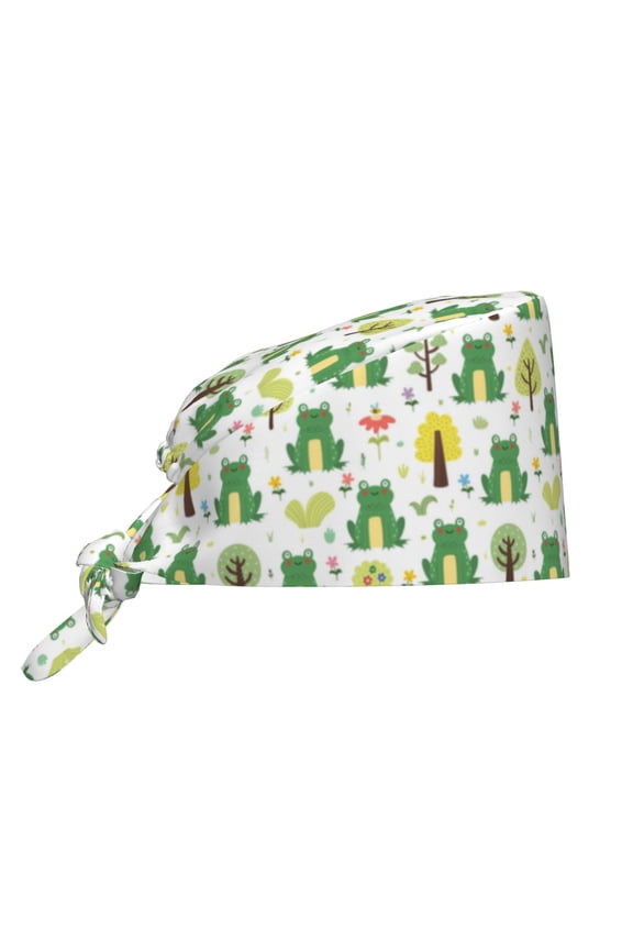 Funny Toad Print Men Women Adjustable Working Cap with Button Unisex Hats Sweatband