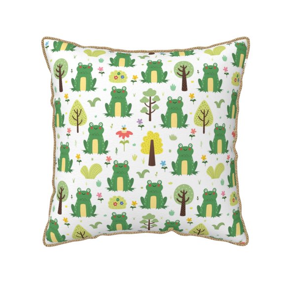 Xecao Funny Toad Print Soft Velvet Decorative Throw Pillow Covers, Square Cushion Cases for Bed, Sofa, Living Room, Car, and Indoor Outdoor Use-16"x16"