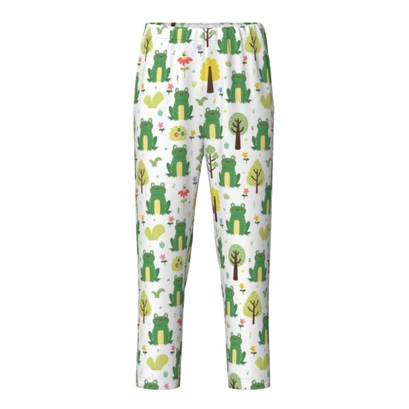 Xecao Funny Toad Print Teenagers' Pajama Pants Long Sleep Pants Soft Elastic Waist Pajama Bottoms Elastic waist with 2 Pockets 5-16 Years-XS(5-6)