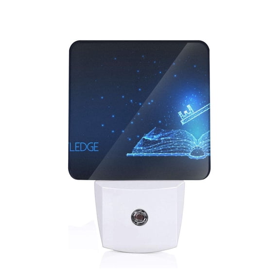 Xecao Futuristic Book Knowledge for Night Light - a Wall-mounted LED Fixture with A Dusk-to-dawn Sensor, Ideal for Bedrooms, Bathrooms, Hallways, and Kitchens-US