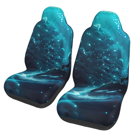 Xecao Futuristic Jet Ski Adventure Print Car Seat Cover in That Fits Most Cars, Vans, SUVs, and Trucks.