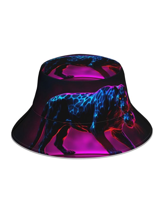 Futuristic Purple Panther A Print Men and Women Night Reflective Hat Runner Cap Visor Bucket Hat Boonie Cap