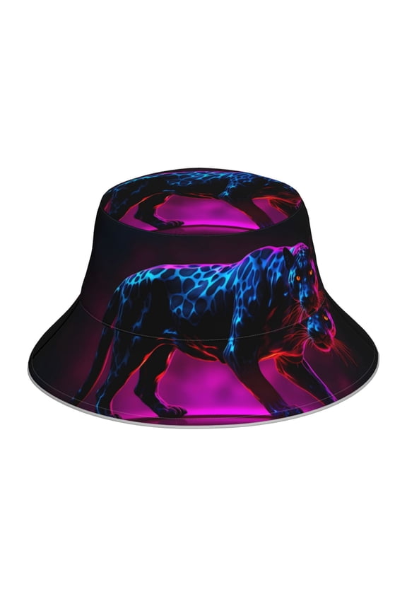 Futuristic Purple Panther A Print Men and Women Night Reflective Hat Runner Cap Visor Bucket Hat Boonie Cap
