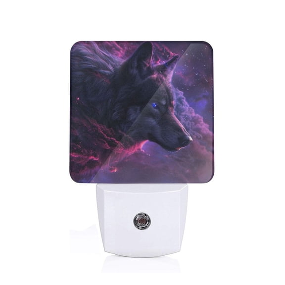Xecao Galactic Wolf Stare for Night Light - a Wall-mounted LED Fixture with A Dusk-to-dawn Sensor, Ideal for Bedrooms, Bathrooms, Hallways, and Kitchens-US