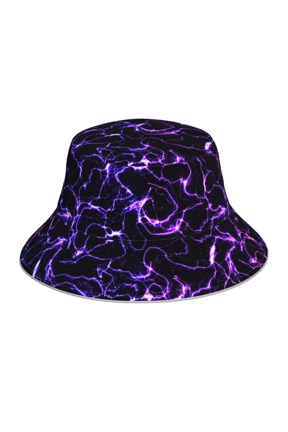 Galaxy Lightning Print Men and Women Night Reflective Hat Runner Cap Visor Bucket Hat Boonie Cap