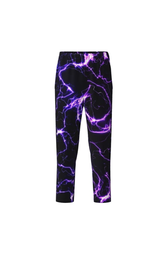 Galaxy Lightning Print Teenagers' Pajama Pants Long Sleep Pants Soft Elastic Waist Pajama Bottoms Elastic waist with 2 Pockets 5-16 Years-Small
