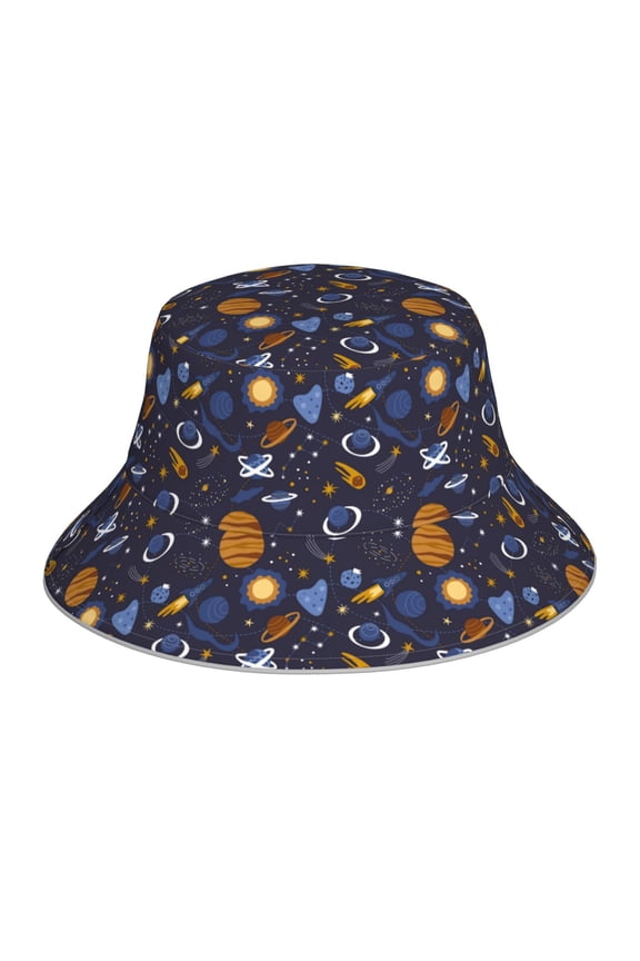 Galaxy Print Men and Women Night Reflective Hat Runner Cap Visor Bucket Hat Boonie Cap