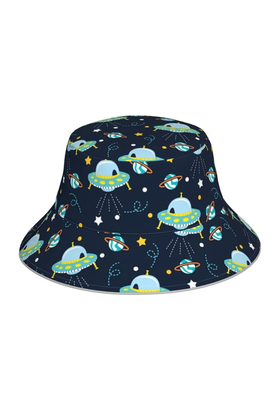 Galaxy With Ufo Print Men and Women Night Reflective Hat Runner Cap Visor Bucket Hat Boonie Cap