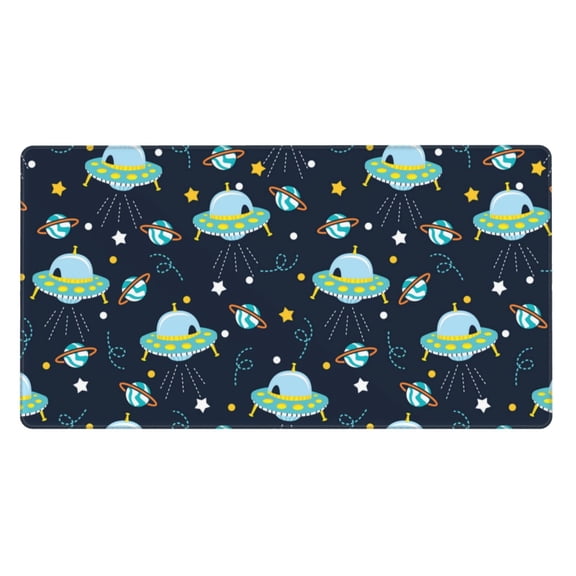 Xecao Galaxy With Ufo for Waterproof Mouse Pad - Extended Contour Mouse Mat, Large Gaming Mousepad Laptop Keyboard Mat with Non-Slip Rubber Base