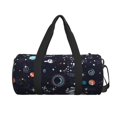thumbnail image 1 of Xecao Galaxy2 print Round Travel Duffel Bag is a foldable gym bag with an inner pocket, perfect for travel sports, 1 of 8