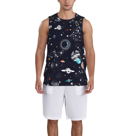 Xecao Galaxy2 print basketball shirt for both men and women, a unisex basketball jersey perfect for theme parties-Medium