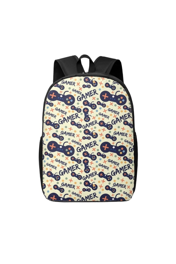 Game Controller print Travel Backpack, Large Computer Backpack for Men Women, College School Rucksack Book Bag