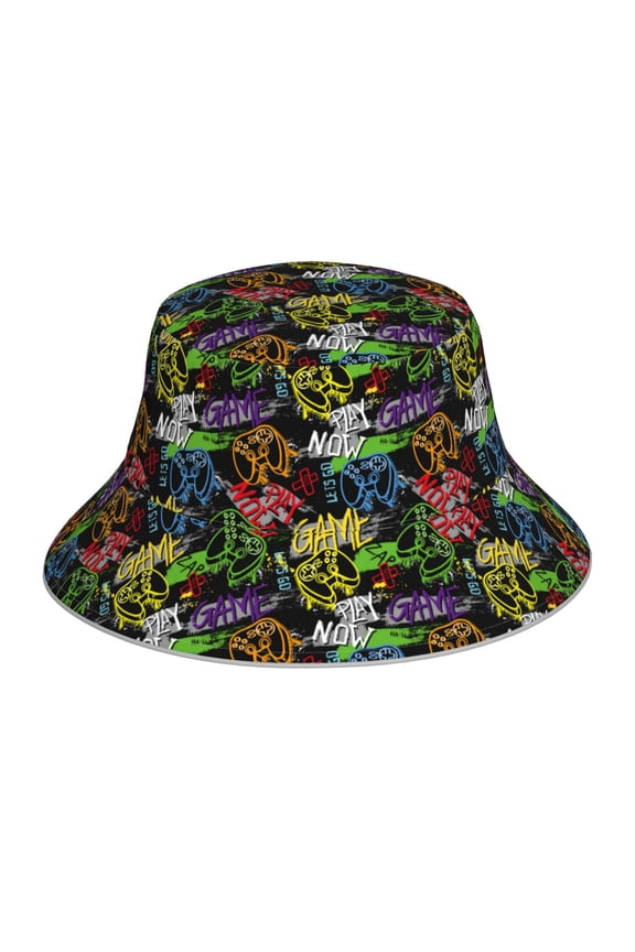 Game Joysticks Print Men and Women Night Reflective Hat Runner Cap Visor Bucket Hat Boonie Cap