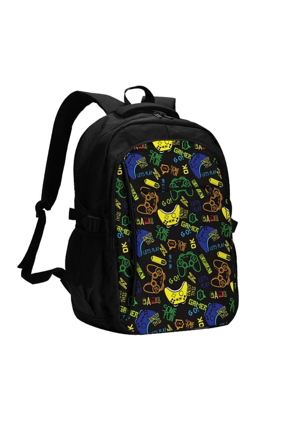 Game Play for Travel Laptop Backpack, USB-Charging-Enabled, Spacious Business Backpack for Men and Women,College School Computer Bag