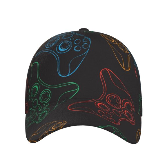 Xecao Gamepad Joystick Game for Baseball Cap: Unisex, crafted from classic polyester twill fabric, featuring a soft unconstructed design