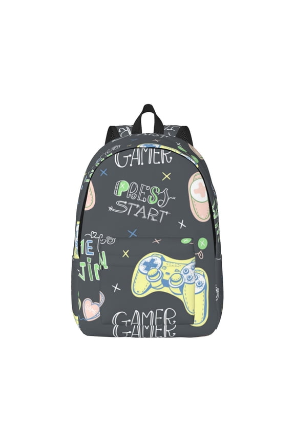 Gamers for Canvas College Laptop Backpack, Durable Rucksack Travel Notebook Bag School Backpack Book Bag for Men Women