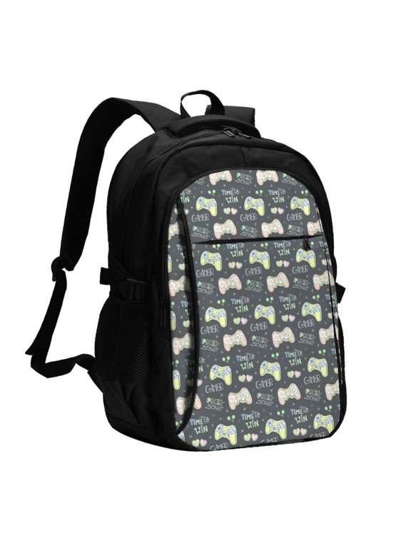 Gamers for Travel Laptop Backpack, USB-Charging-Enabled, Spacious Business Backpack for Men and Women,College School Computer Bag