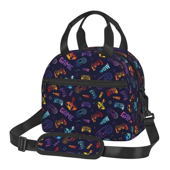 Xecao Games Print Insulated Lunch Box, Lunch Cags Lunch Bag Featuring An Adjustable Shoulder Strap