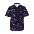 thumbnail image 1 of Xecao Games print Hawaiian shirt - a stylish short-sleeve button-down for men, perfect for casual beach and tropical outings., 1 of 9