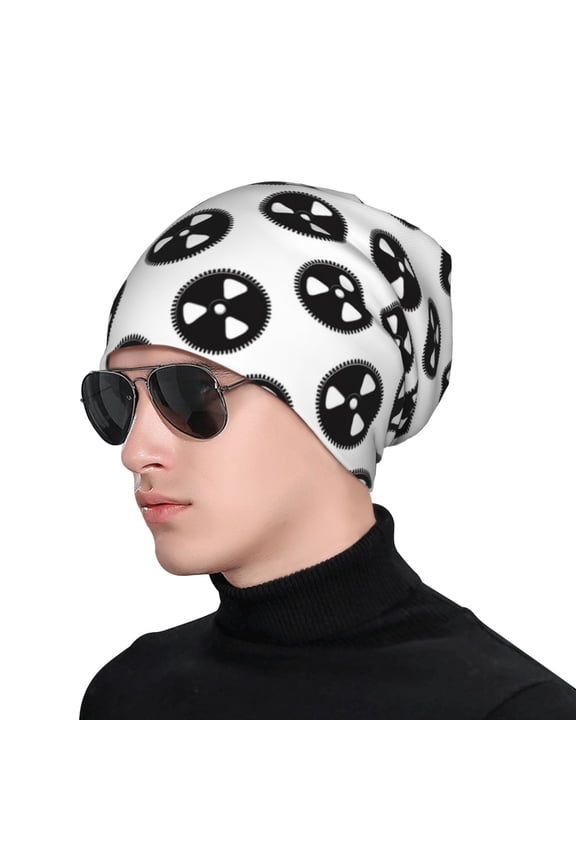 Gear Tools Print Beanie Knitted Hat for Men Women, Winter Fashion Knit Cuffed Caps Unisex