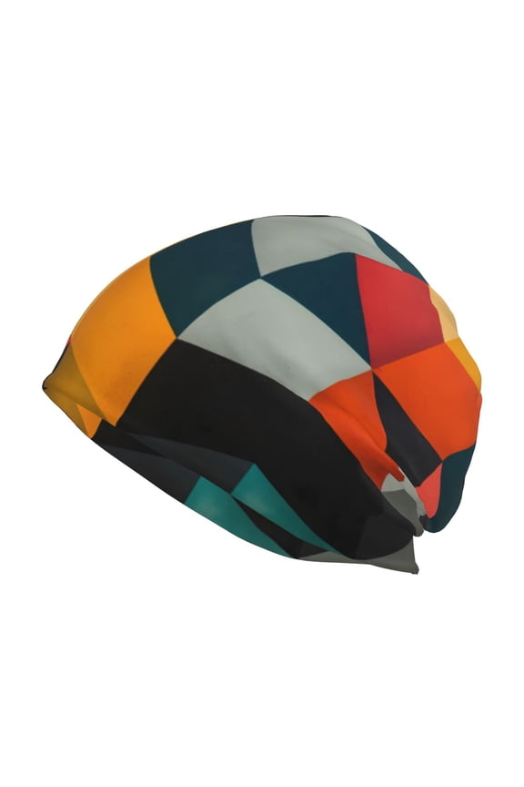 Geometric Cube Pattern Art Print Knit Hat,Winter Beanie for Men Women, Beanie Soft Warm Ski Stocking Cuffed Cap