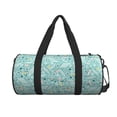 thumbnail image 1 of Xecao Geometric Elements print Round Travel Duffel Bag is a foldable gym bag with an inner pocket, perfect for travel sports, 1 of 8