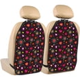 thumbnail image 1 of Xecao Geometric Hearts Pattern Car Seat Back Protector 2 Pack Large Capacity Pocket, Kick Mats Back Seat Protector, 1 of 8