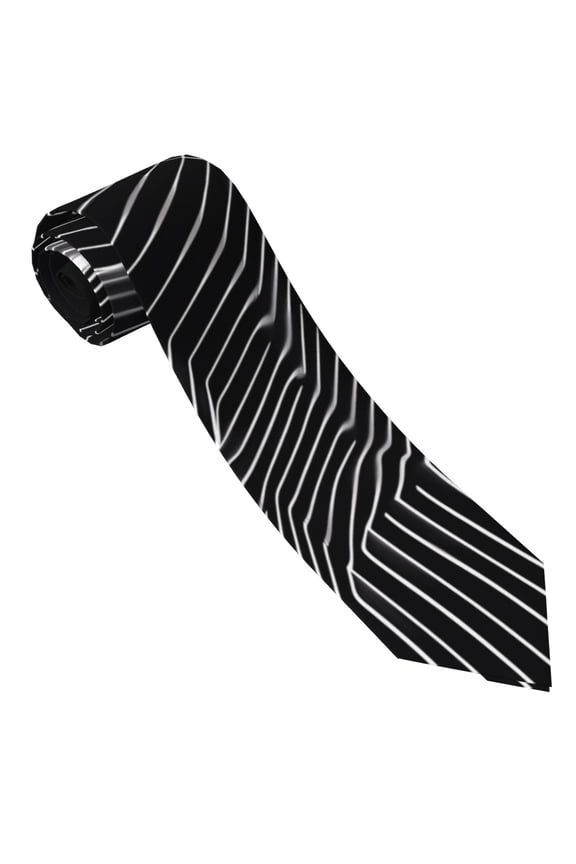 Geometric Lines Dog Art Print Tie For Men Necktie Woven Jacquard Neck Ties,Classic Men's Tie