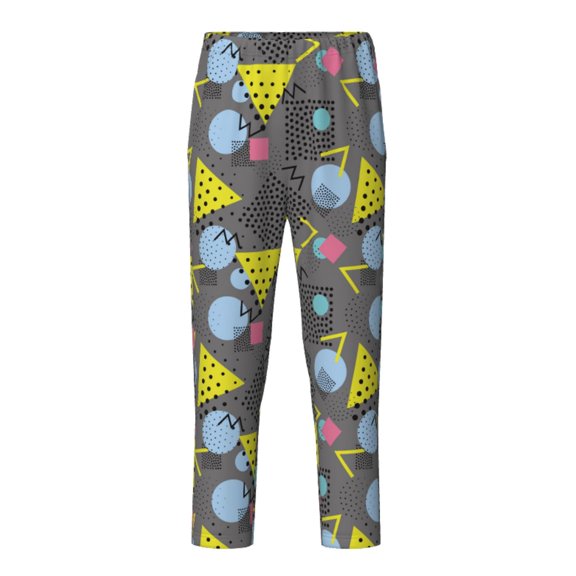 Xecao Geometric Print Teenagers' Pajama Pants Long Sleep Pants Soft Elastic Waist Pajama Bottoms Elastic waist with 2 Pockets 5-16 Years-Large