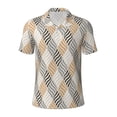 thumbnail image 1 of Xecao Geometric for Mens' Casual Short Sleeve Button-Down Polo Shirts for a Classic Golf Look, 1 of 1