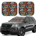 thumbnail image 1 of Xecao Geometry for Foldable Car Sun Shades (2-Pack) offer sun protection with an easy-fold design for convenient windshield shading., 1 of 7