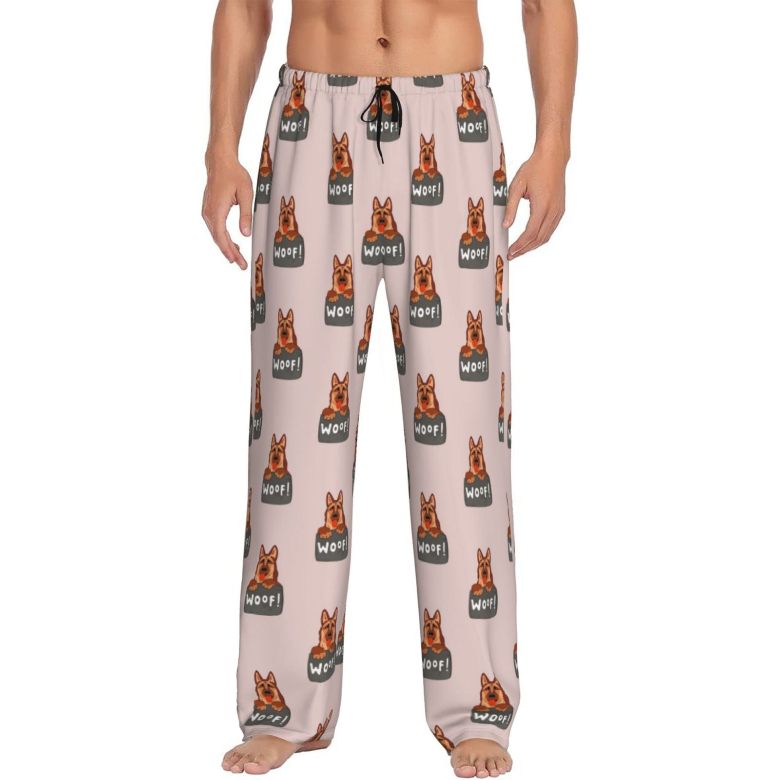 Xecao German Shepherd Dog Men's Straight Lounge Pajama Pants The