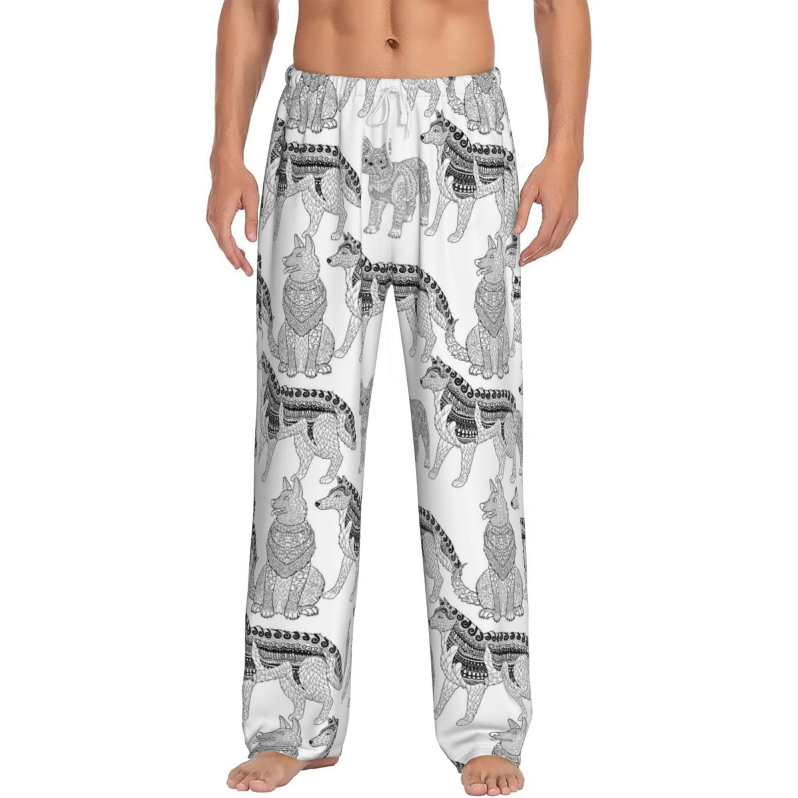 Xecao German Shepherd Dog Men's Straight Lounge Pajama Pants The