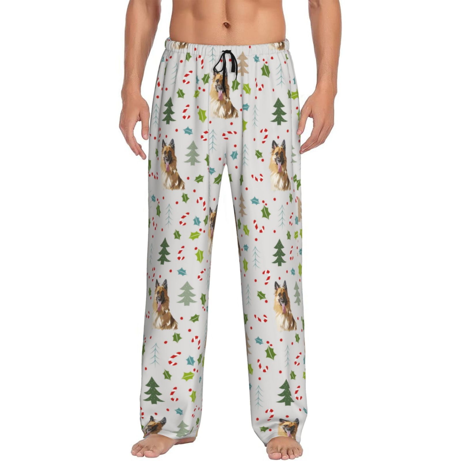 Xecao German Shepherd Dog Men's Straight Lounge Pajama Pants The