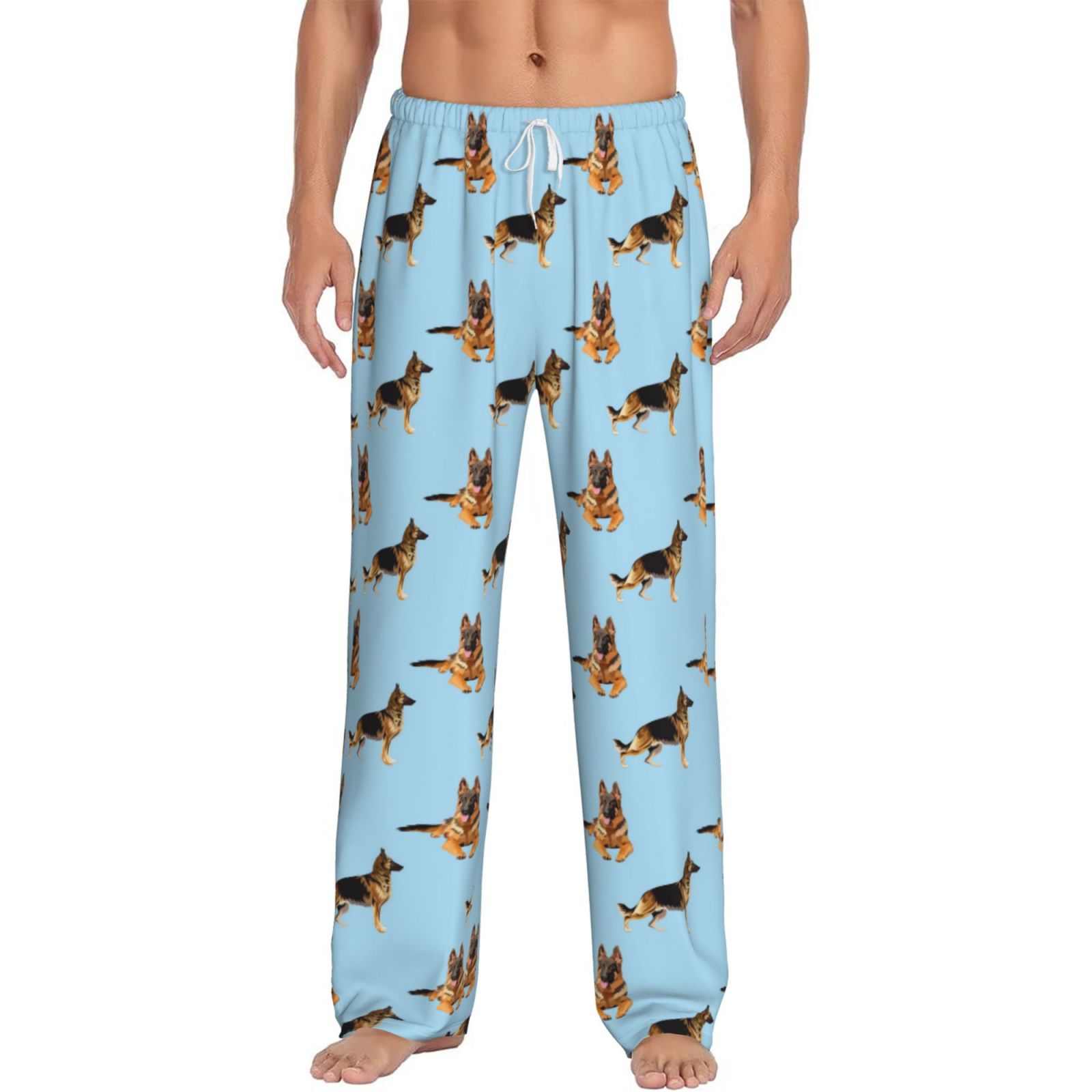 Xecao German Shepherd Dog Men's Straight Lounge Pajama Pants The